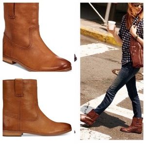 FRYE Anna Leather Booties in Cognac Size 10